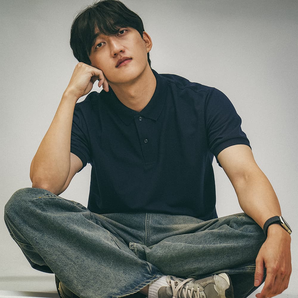 체크 폴로 반팔 제품군 착용 참고 이미지 3